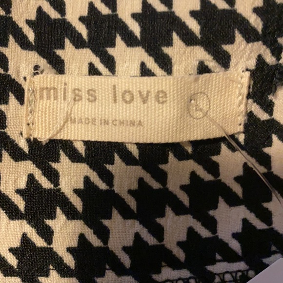 Miss Love Houndstooth Wide Leg Pants (Size L) - Picture 2 of 3